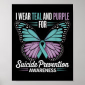Ik Draag Blauwgroen & Paarse voor zelfmoordpre Poster (Voorkant)