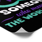 Ik Draag Blauwgroen & Paarse voor zelfmoordpre Poster (Hoek)