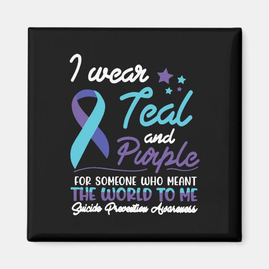 Ik Draag Blauwgroen en Paars voor iemand die de W Magneet (Voorkant)