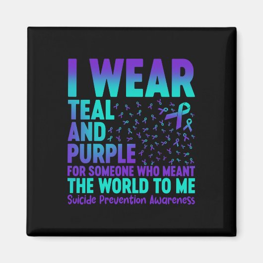 Ik Draag Blauwgroen en Paars voor iemand die de W Magneet (Voorkant)