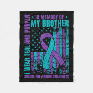 Ik Draag Blauwgroen en Paars voor mijn broer Suici Fleece Deken