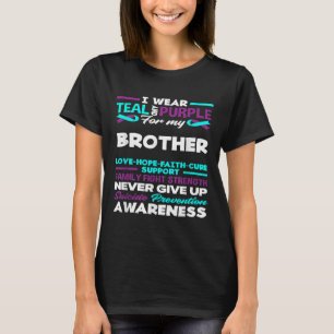 Ik Draag Blauwgroen en Paars voor mijn broer Suici T-shirt