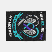 Ik Draag Blauwgroen en Paars voor mijn moeder zelf Fleece Deken (Voorkant (Horizontaal))