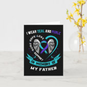 Ik Draag Blauwgroen en Paars voor mijn vader Suici Kaart (Gele Bloem)