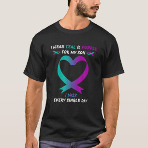 Ik Draag Blauwgroen en Paars voor mijn zoon... ik T-shirt