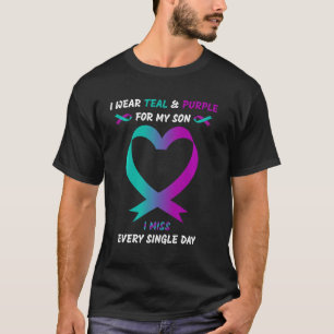 Ik Draag Blauwgroen en Paars voor mijn zoon... ik T-shirt