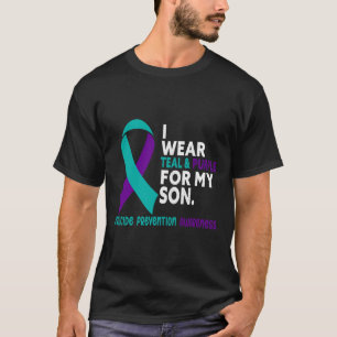 Ik Draag Blauwgroen en Paars voor mijn zoon Suicid T-shirt
