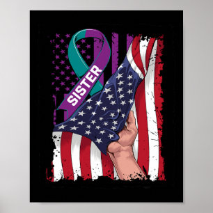 Ik Draag Blauwgroen en Paars voor mijn zuster Suic Poster