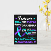 Ik Draag Blauwgroen en Paarse voor mijn oma Suicid Kaart (Gele Bloem)