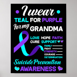 Ik Draag Blauwgroen en Paarse voor mijn oma Suicid Poster