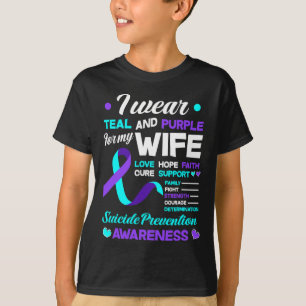 Ik Draag Blauwgroen en Paarse voor mijn vrouw zelf T-shirt
