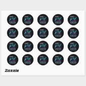 Ik Draag Blauwgroen en Paarse zelfmoordbewustwordi Ronde Sticker (Vel)