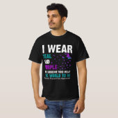 Ik Draag Blauwgroen en Paarse zelfmoordbewustwordi T-shirt (Voorkant volledig)