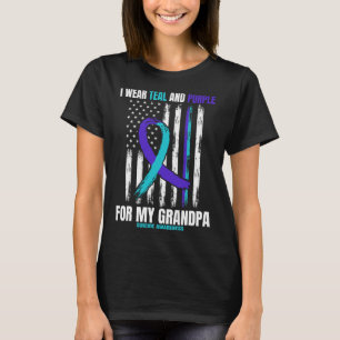 Ik Draag Blauwgroen en Paarse zelfmoordbewustzijn  T-shirt
