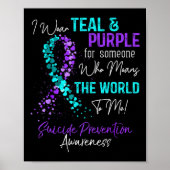 Ik Draag Blauwgroen en Paarse zelfmoordpreventie Poster (Voorkant)