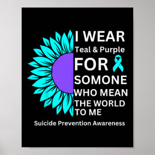 Ik Draag Blauwgroen en Paarse zelfmoordpreventie Poster