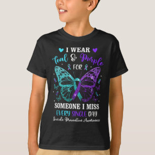Ik Draag Blauwgroen en Paarse zelfmoordpreventie T-shirt
