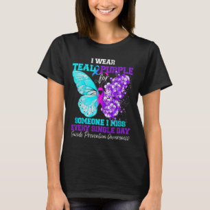Ik Draag Blauwgroen en Paarse zelfmoordpreventie T-shirt