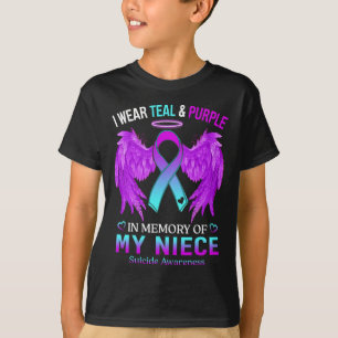 Ik Draag Blauwgroen Paars ter nagedachtenis van Ni T-shirt