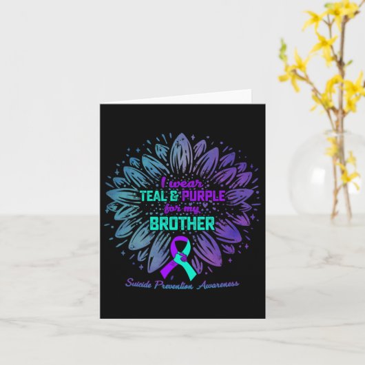 Ik Draag Blauwgroen Paars voor Broeder-zelfmoordpr Kaart (Gele Bloem)