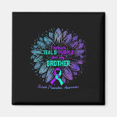Ik Draag Blauwgroen Paars voor Broeder-zelfmoordpr Magneet (Voorkant)
