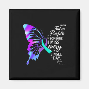 Ik Draag Blauwgroen Paars voor Memorial Suicide Pr Magneet