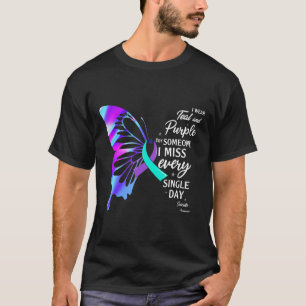 Ik Draag Blauwgroen Paars voor Memorial Suicide Pr T-shirt