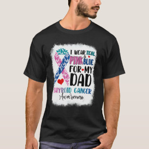 Ik Draag Blauwgroen roze blauwe pap Thyroid Awaren T-shirt