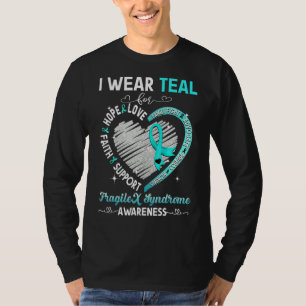 Ik Draag Blauwgroen voor breekbaarheid X Syndrome T-shirt