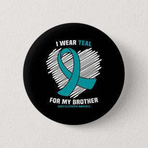 Ik Draag Blauwgroen voor mijn Broer Tourette Syndr Ronde Button 5,7 Cm