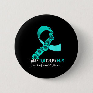 Ik Draag Blauwgroen voor mijn moeder ovariumkanker Ronde Button 5,7 Cm