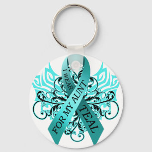 Ik Draag Blauwgroen voor mijn tante.png Sleutelhanger