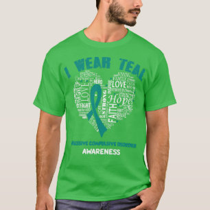 Ik Draag Blauwgroen voor OCD Bewustzijn Geloof Hoo T-shirt