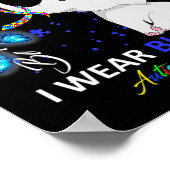 Ik Draag Blue Autism Awareness Cute Elephant Sunfl Poster (Hoek)