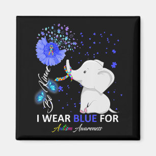 Ik Draag Blue Autism Awareness Elephant Autisme Aw Magneet