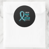 Ik Draag Blue for Addication Recovery Awareness Su Ronde Sticker (Tas)