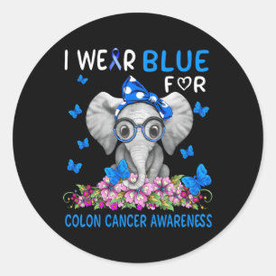 Ik Draag Blue for Colon Cancer Awareness Ronde Sticker