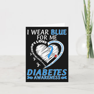 Ik Draag Blue for Me Diabetes Awareness Blue Ribbo Kaart