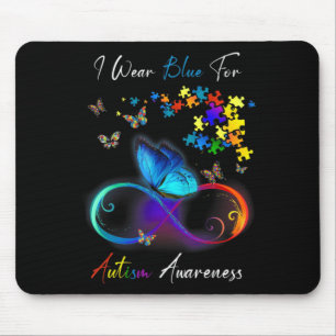Ik Draag Blue voor Autism Awareness shirt Puzzle M Muismat
