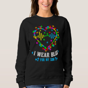Ik Draag Blue voor My Son Love Heart Autisme Aware Trui