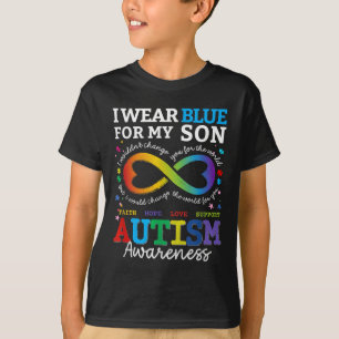Ik Draag Blues voor mijn zoon Autisme Bewustzijn M T-shirt