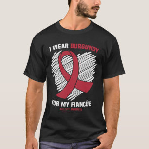 Ik Draag Bourgondië voor mijn verloofde Sikkelcel T-shirt