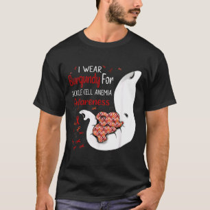 Ik Draag Bourgondië voor sikkelcelanemie bewustzij T-shirt