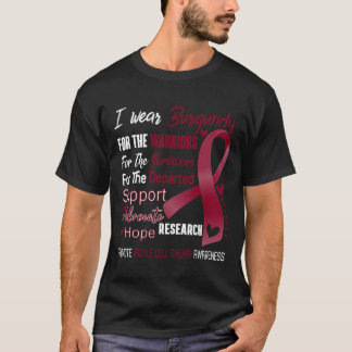 Ik Draag Burgundy voor de bewustwording van sikkel T-shirt