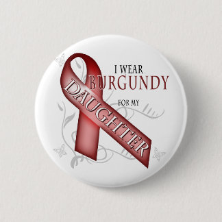 Ik Draag Burgundy voor mijn dochter Ronde Button 5,7 Cm