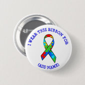 Ik Draag dit lint voor autisme BUTTON (Voorkant /achterkant)