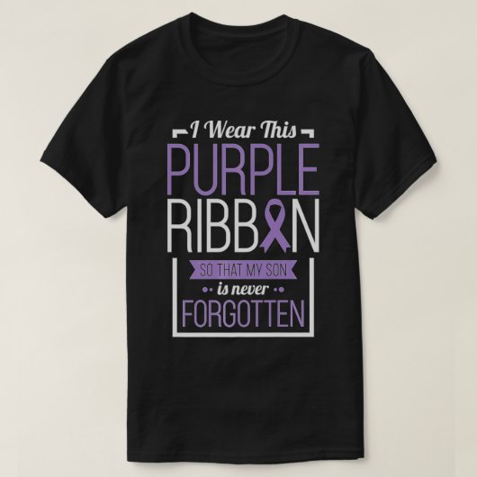 Ik Draag dit Paarse Ribbon Overdosering Bewustheid T-shirt (Design voorkant)