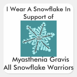 Ik draag een Snowflake/Myasthenia Gravis-bewustzij Vierkante Sticker