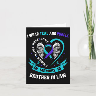 Ik draag een tealpaarse bewustzijnsshirt zwager kaart