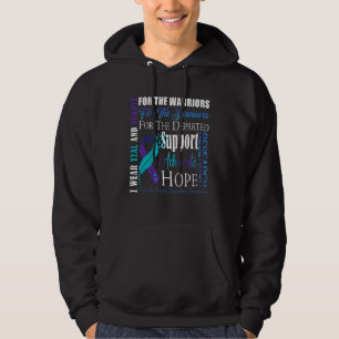 Ik draag een turquoise en paarse lint om zelfmoord hoodie